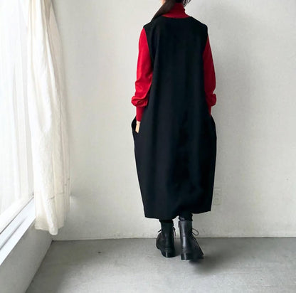 atelier naruse コットンウールヘリンボンジャンパースカート