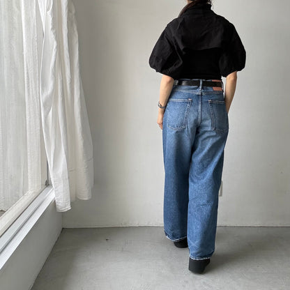 R&D.M.Co  コットンリネンシルクワッシャープルオーバーボレロ　ブラック