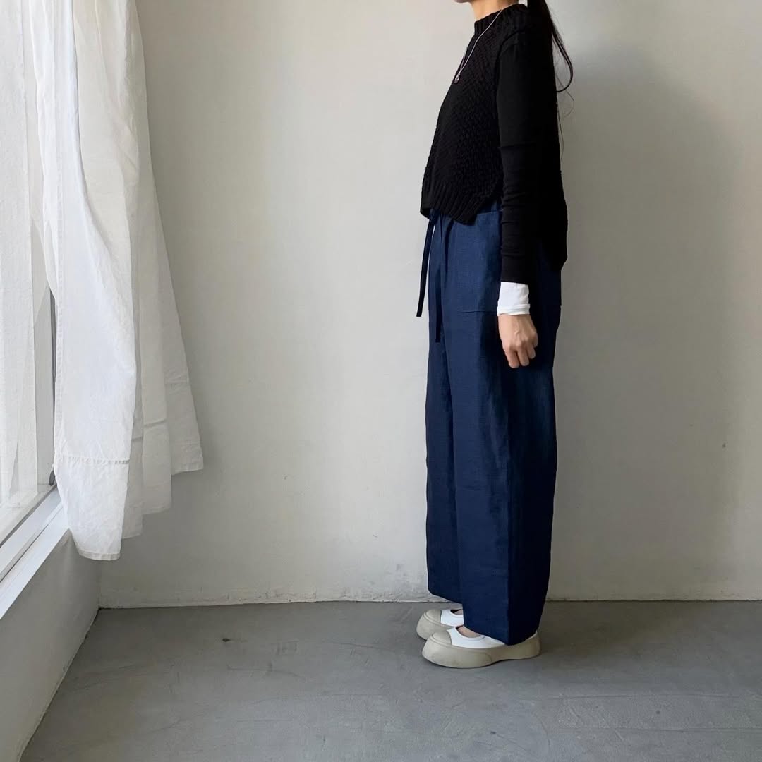 MAGALI インディゴリネンロングパンツ