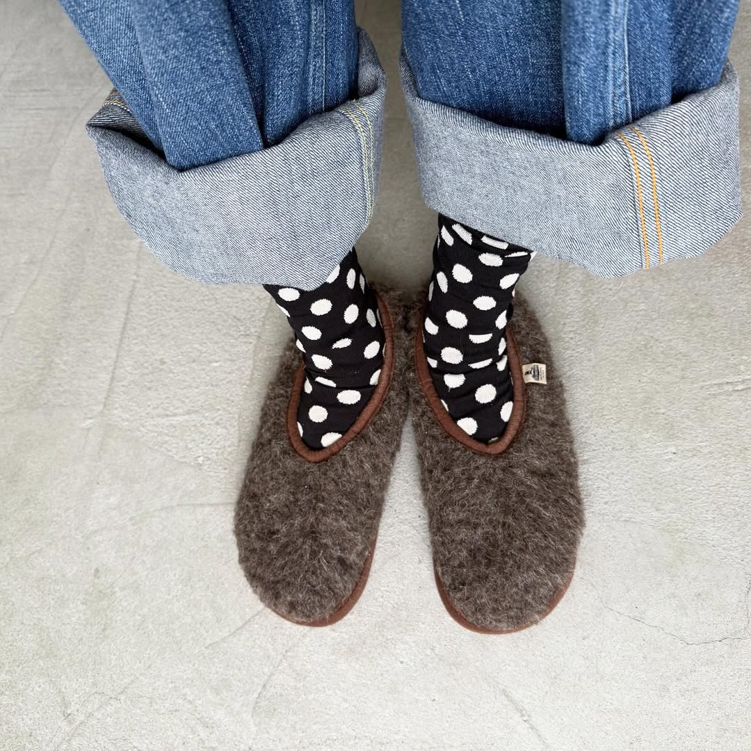 COLD BREAKER　ウールルームシューズ　ブラウン