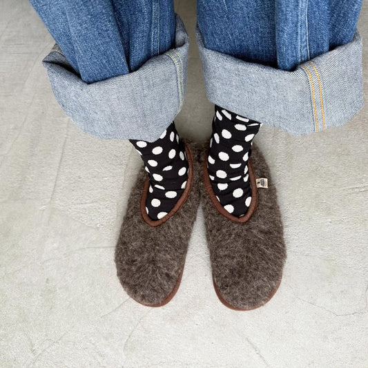 COLD BREAKER　ウールルームシューズ　ブラウン