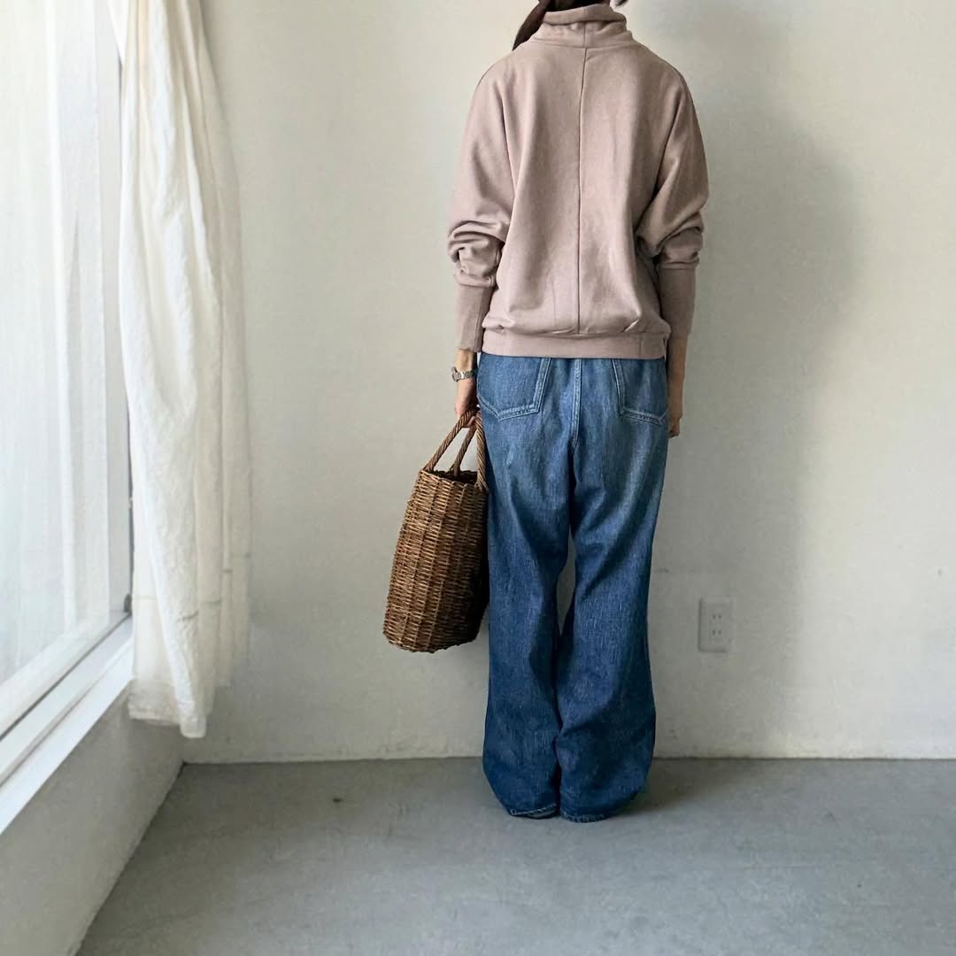 Linenya  コットンハイネックプルオーバー　ベージュ