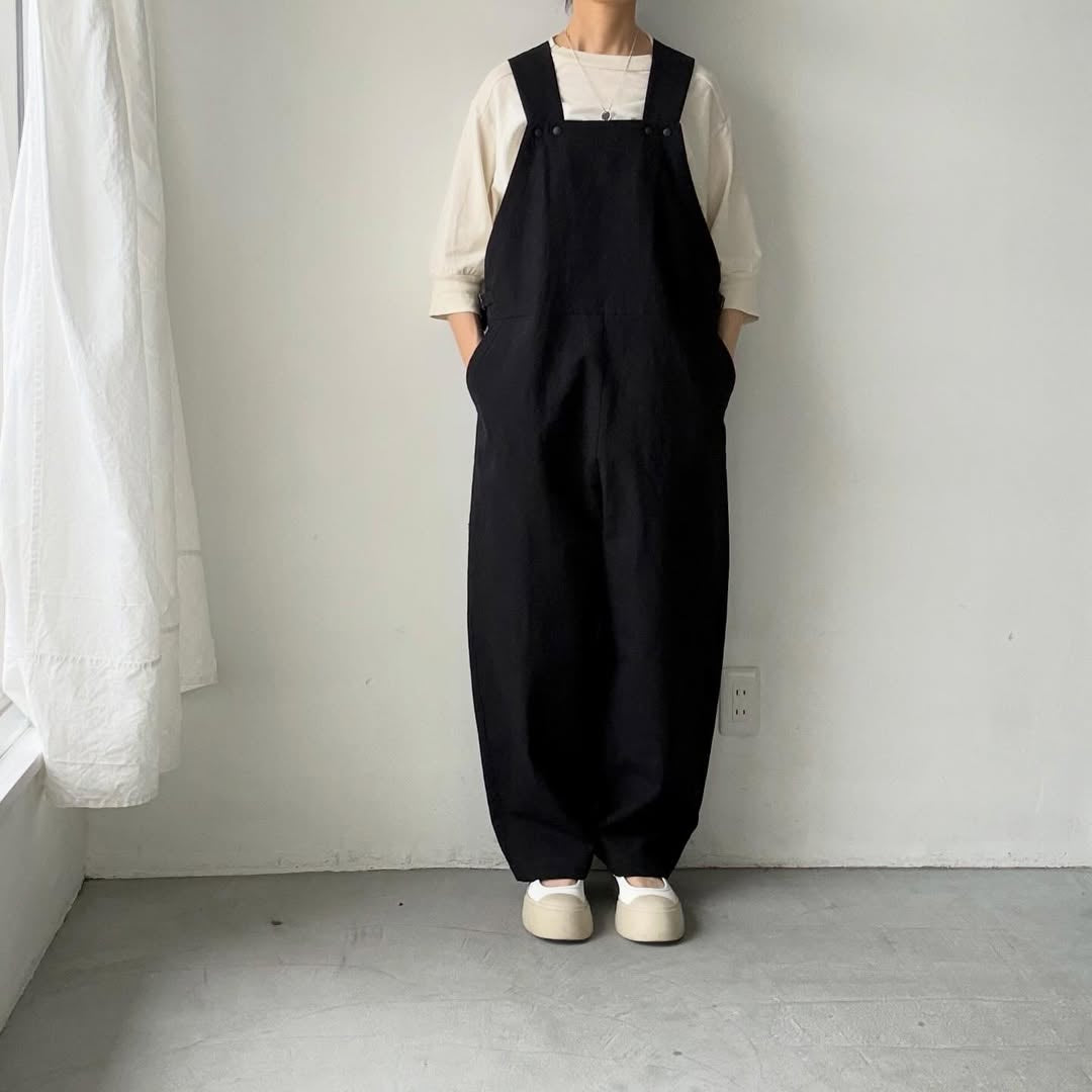 atelier naruse コットンリネンスラブオーバーオール