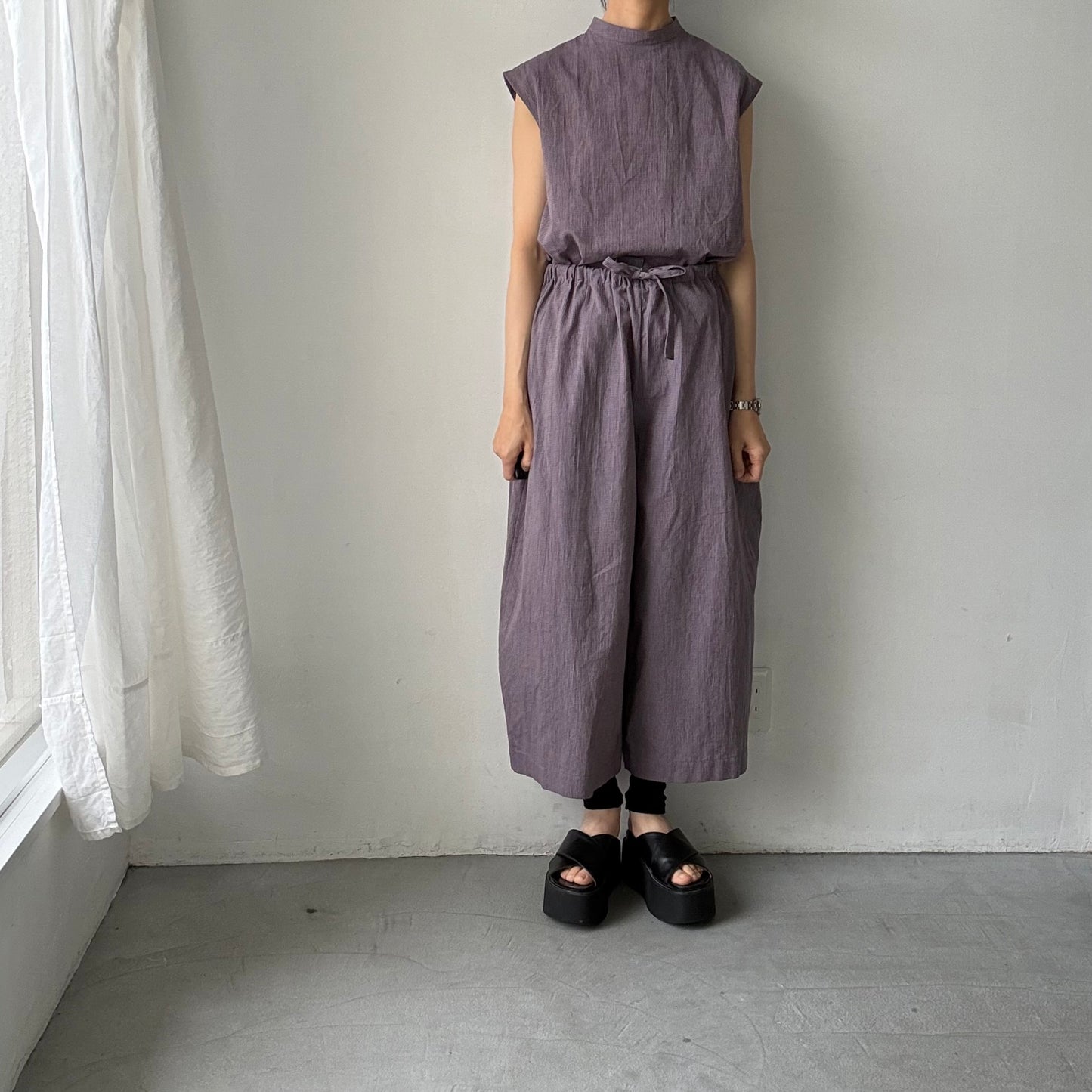 atelier d'antan Reymontコットンリネンバギーパンツ