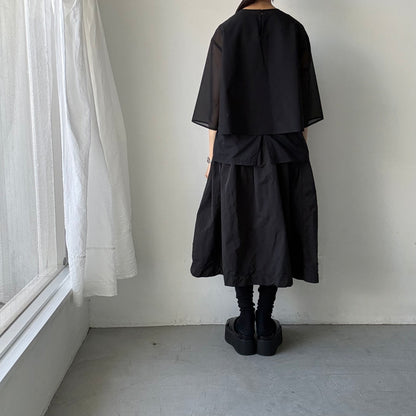 TENNE HANDCRAFTED MODERN オーガンジーショートプルオーバー