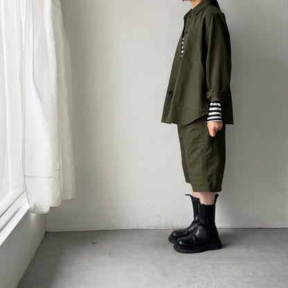 homspun  リップストップシャツジャケット　オリーブ