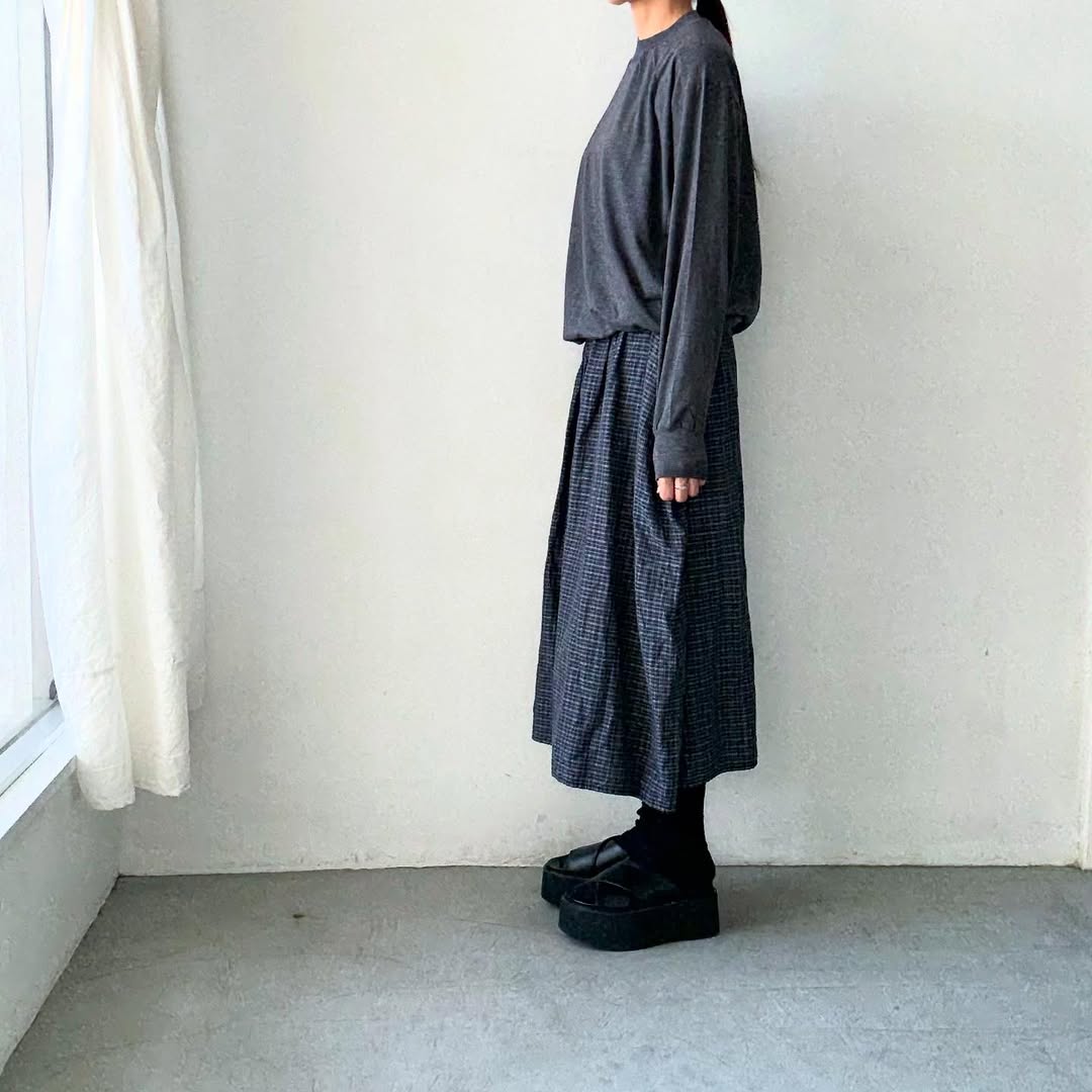 homspun 天竺ハイネックプルオーバー　チャコール