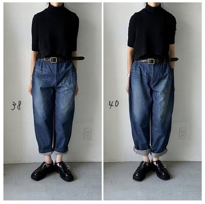 atelier naruse コットンデニムバルーンパンツ　ストーンウォッシュインディゴ