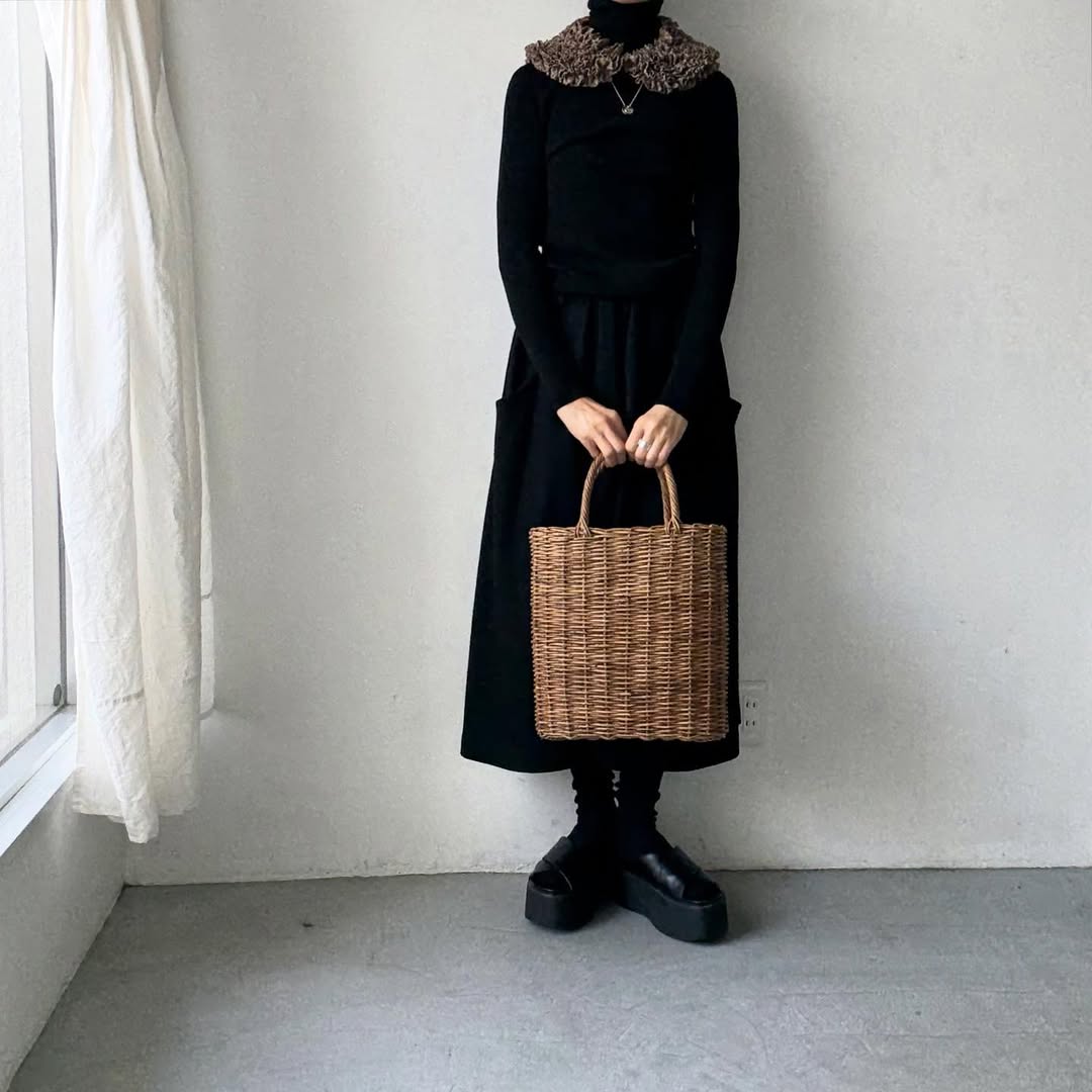 R&D.M.Co  コットンウールフリルカラー　チェック