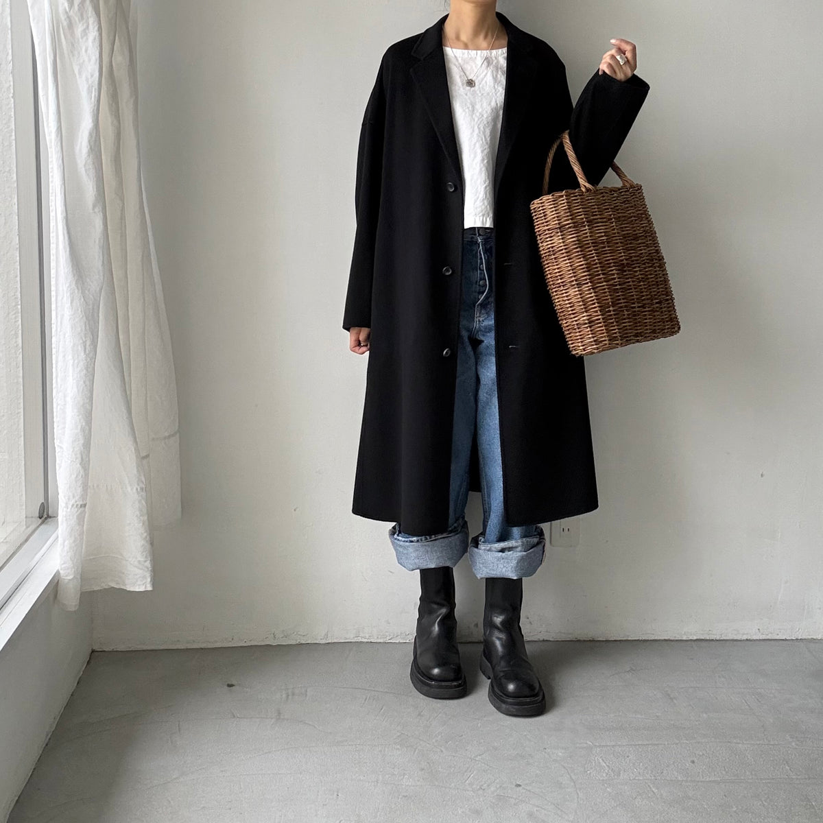 ゴーシュ  ウールシルクカシミアリバーロングコート