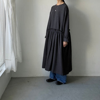 atelier naruse  ウールコットン千鳥チェックカットオフワンピース