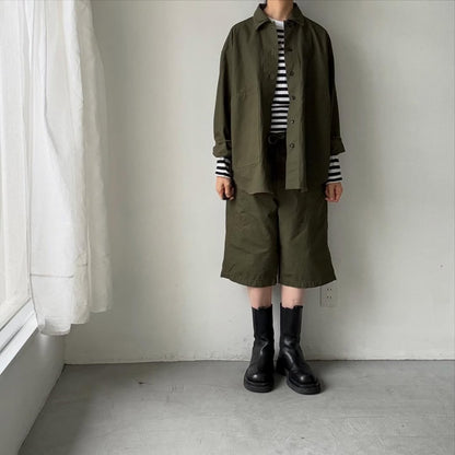 homspun  リップストップシャツジャケット　オリーブ