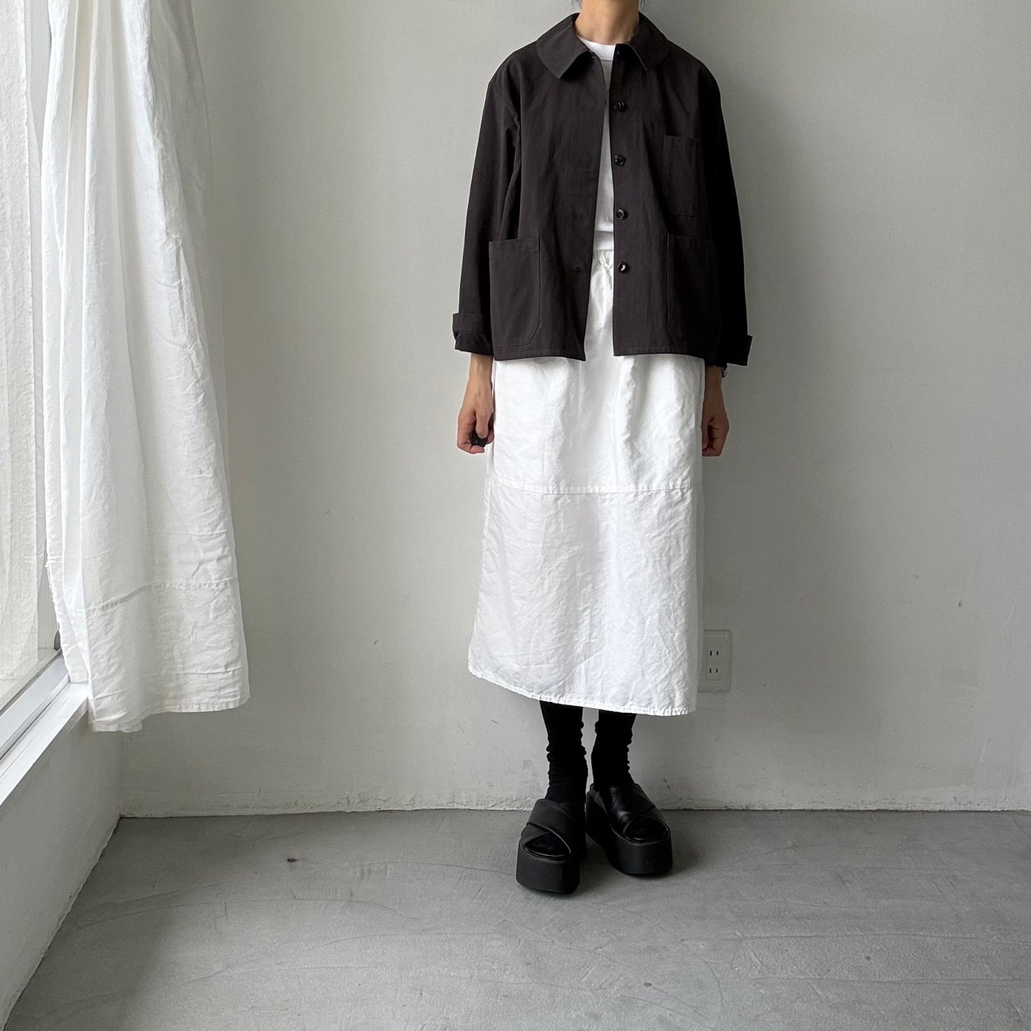 atelier d'antan Kantor コットンジャケット　ダークグレー