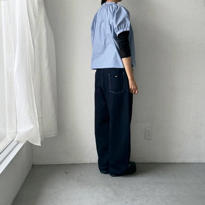 🟡週末入荷分予約受付中🟡cion  コットンシャーリングブラウス　サックスブルー