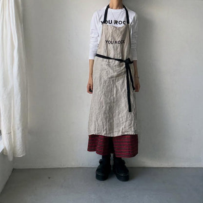 R&D.M.Co  YOU ROCK リネンエプロン