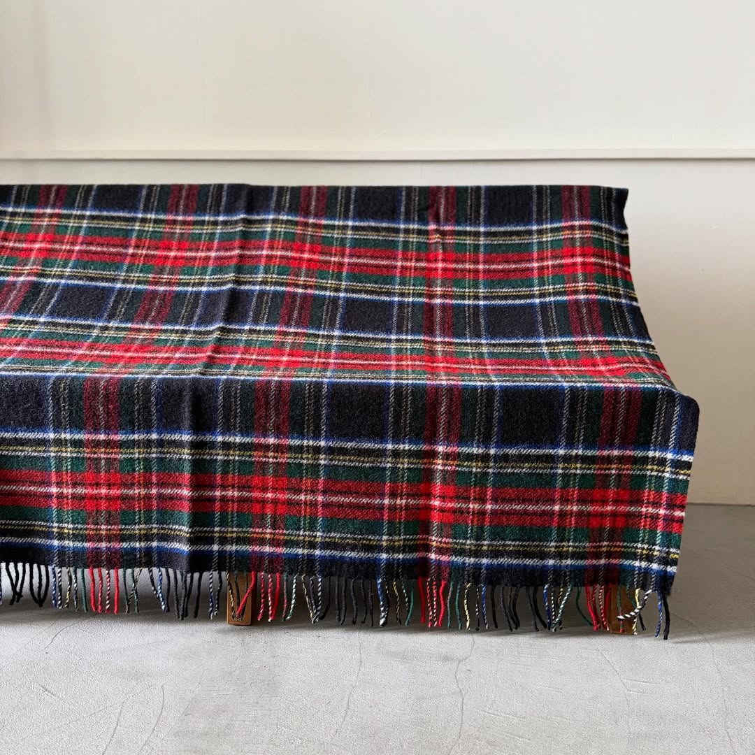 TWEED MILL ウールブランケット
 Black stewart