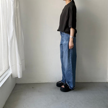 atelier naruse  コットン半袖スウェットシャツ　スミクロ
