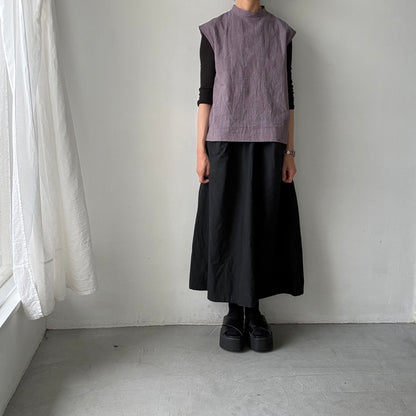 atelier d'antan Pigott コットンリネンノースリーブシャツ