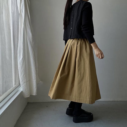 Linenya  コットンタックスカート　ベージュ