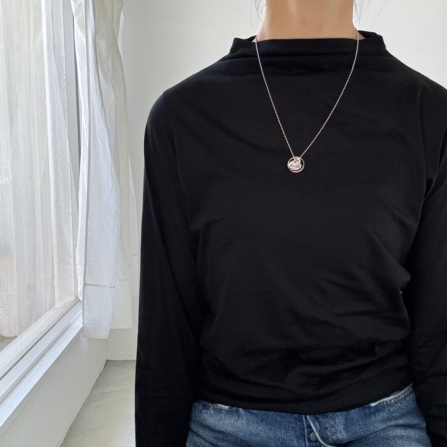 R&D.M.Co  ボトルネックTシャツ　ブラック