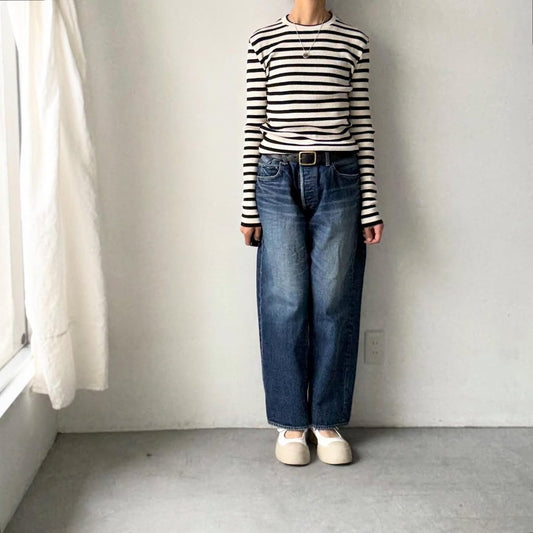 R&D.M.Co  ボーダークルーネックリブニットソー