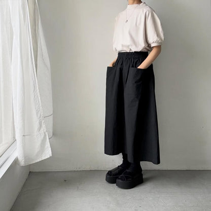 MAGALI コットン天竺ギャザースリーブカットソー　オートミール