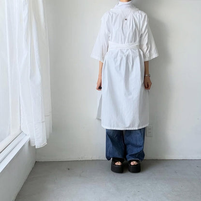 ayanoguchiaya　フリップロングシャツドレス　ホワイト