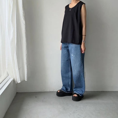 homspun  無地ノースリーブプルオーバー