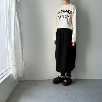OLDMANS TAILOR OMTフロッキープリントロゴ長袖Tシャツ