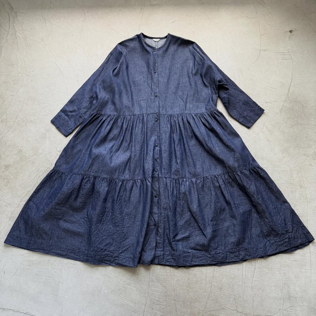 jujudhau デッドストックデニムティアードドレス