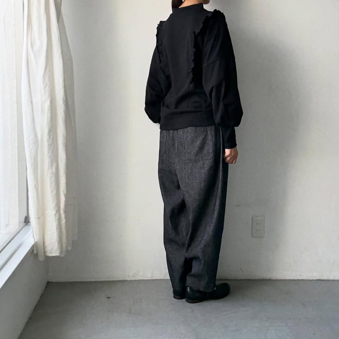 MAGALI コットンリネンデニムマリンパンツ