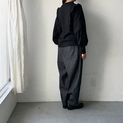 MAGALI コットンリネンデニムマリンパンツ