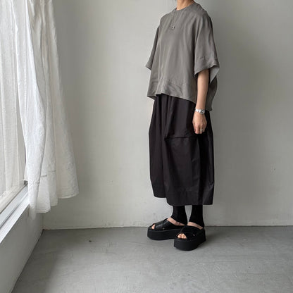 TENNE HANDCRAFTED MODERN ハーフスリーブトップス　グレー