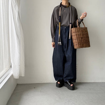 atelier naruse  オーガニックコットンタックブラウス