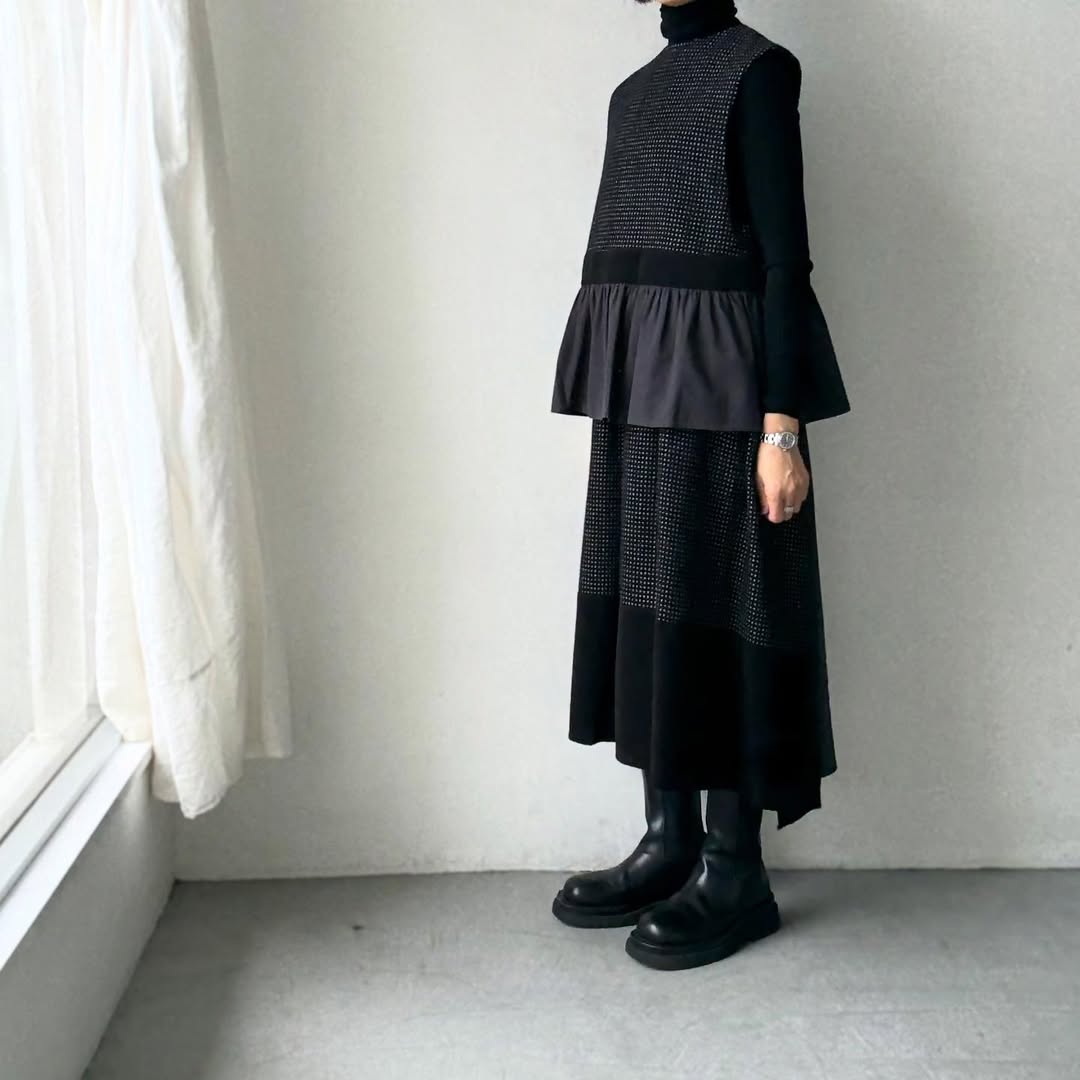 MAGALI  ピンドットツイードヴィンテージスカート