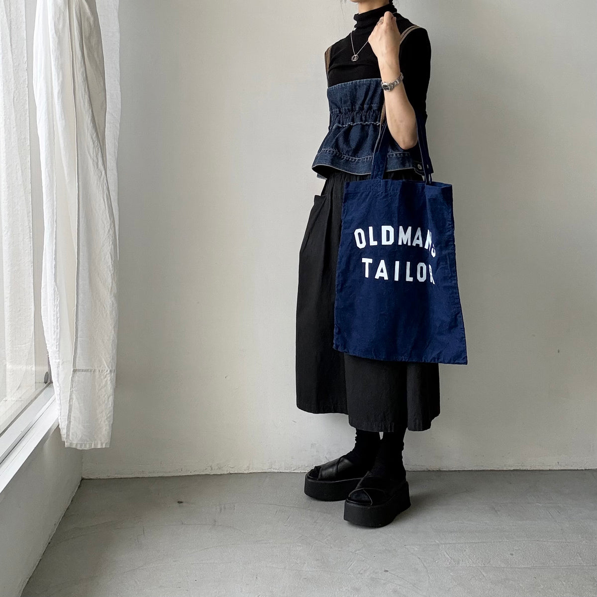 OLDMANS TAILOR  OMTプリントコーデュロイトートバッグ