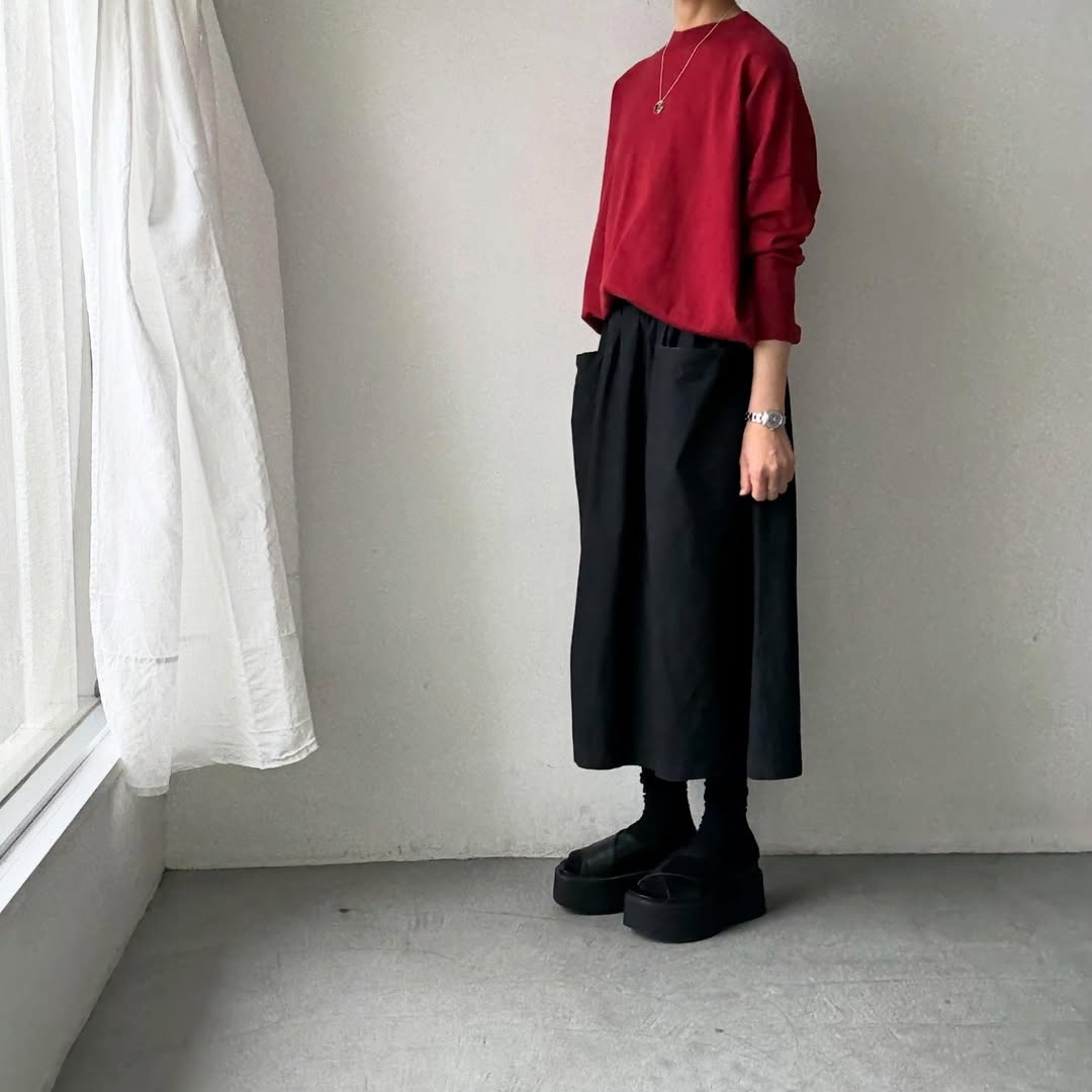 as it is   コットンオーバーニット　レッド