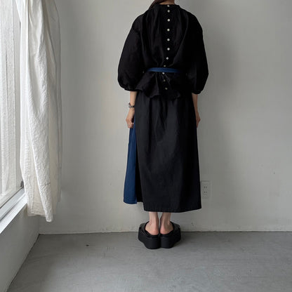 R&D.M.Co  シェーディングチェックスモックブラウス