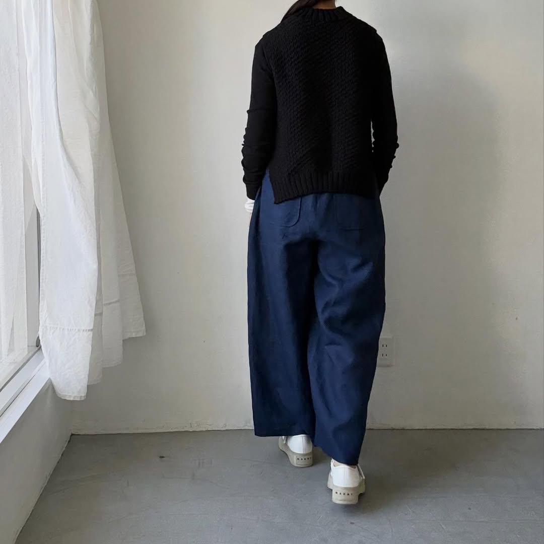 MAGALI インディゴリネンロングパンツ