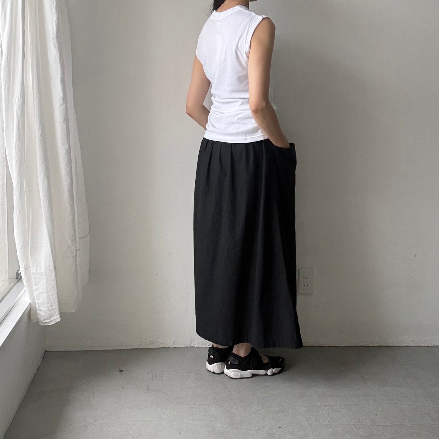 homspun フライスノースリーブプルオーバー　ホワイト