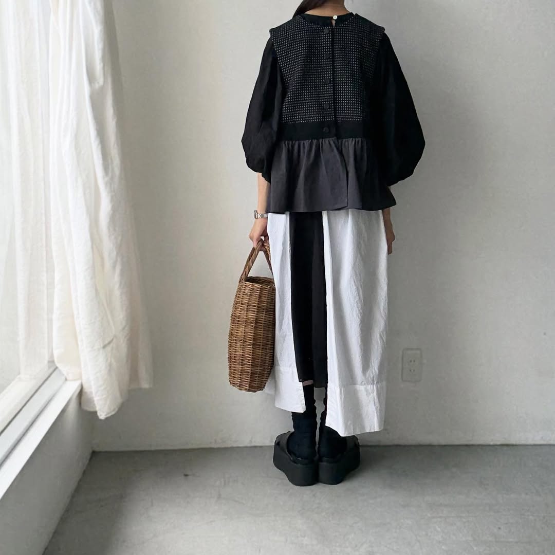 MAGALI  ピンドットツイードヴィンテージジレ