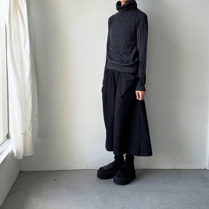 atelier naruse  ウールコットンタートルネックカットソー　杢グレー