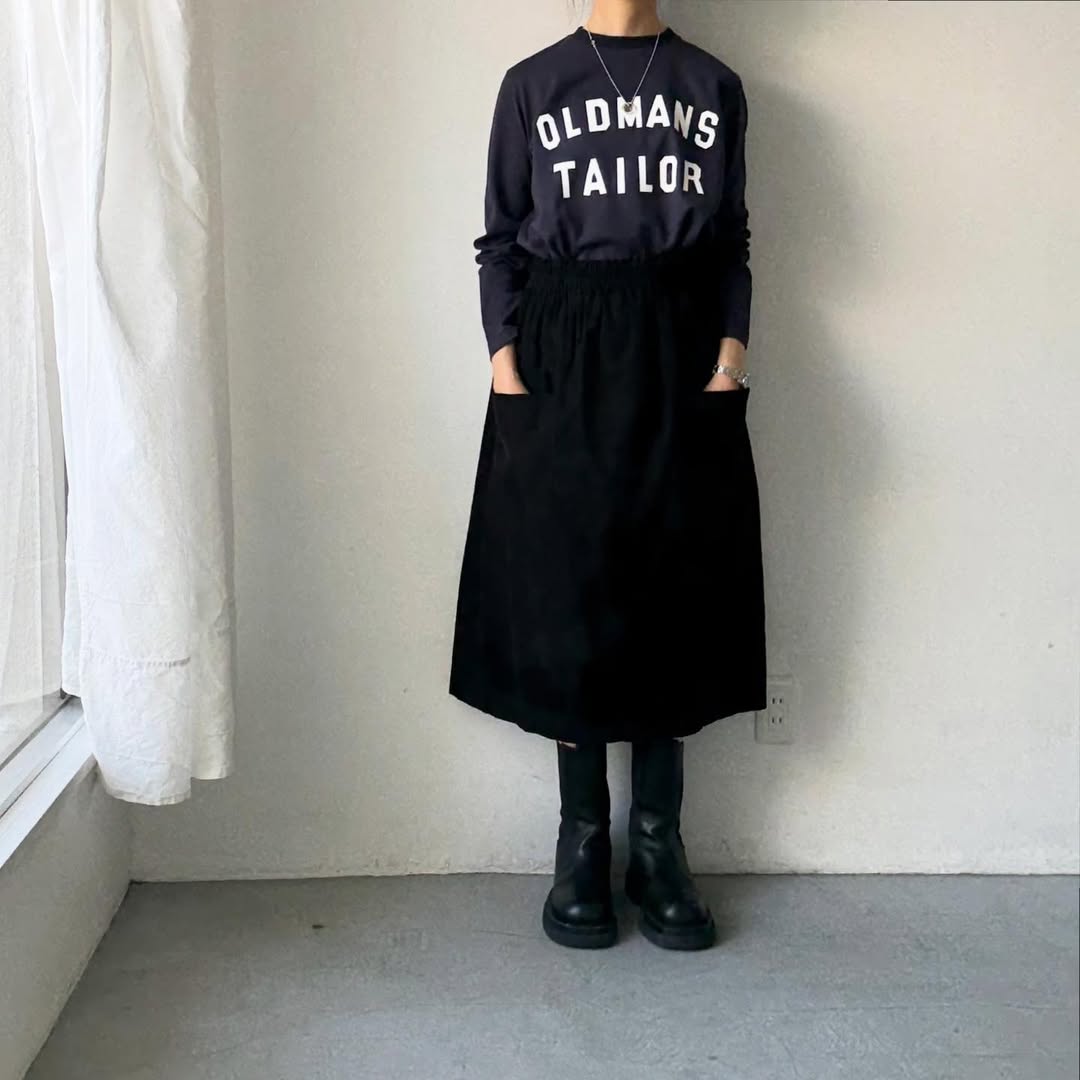 OLDMANS TAILOR OMTラバープリント長袖Tシャツ　ネイビー