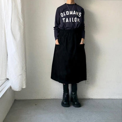 OLDMANS TAILOR OMTラバープリント長袖Tシャツ　ネイビー