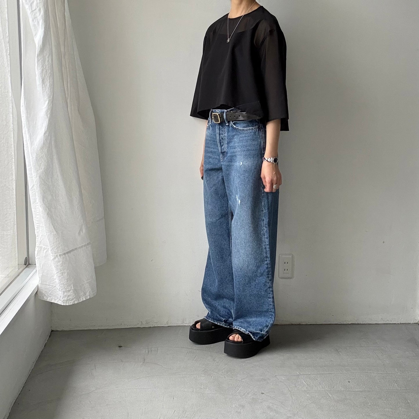 TENNE HANDCRAFTED MODERN オーガンジーショートプルオーバー
