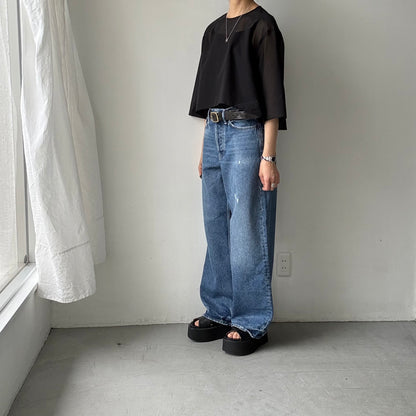TENNE HANDCRAFTED MODERN オーガンジーショートプルオーバー