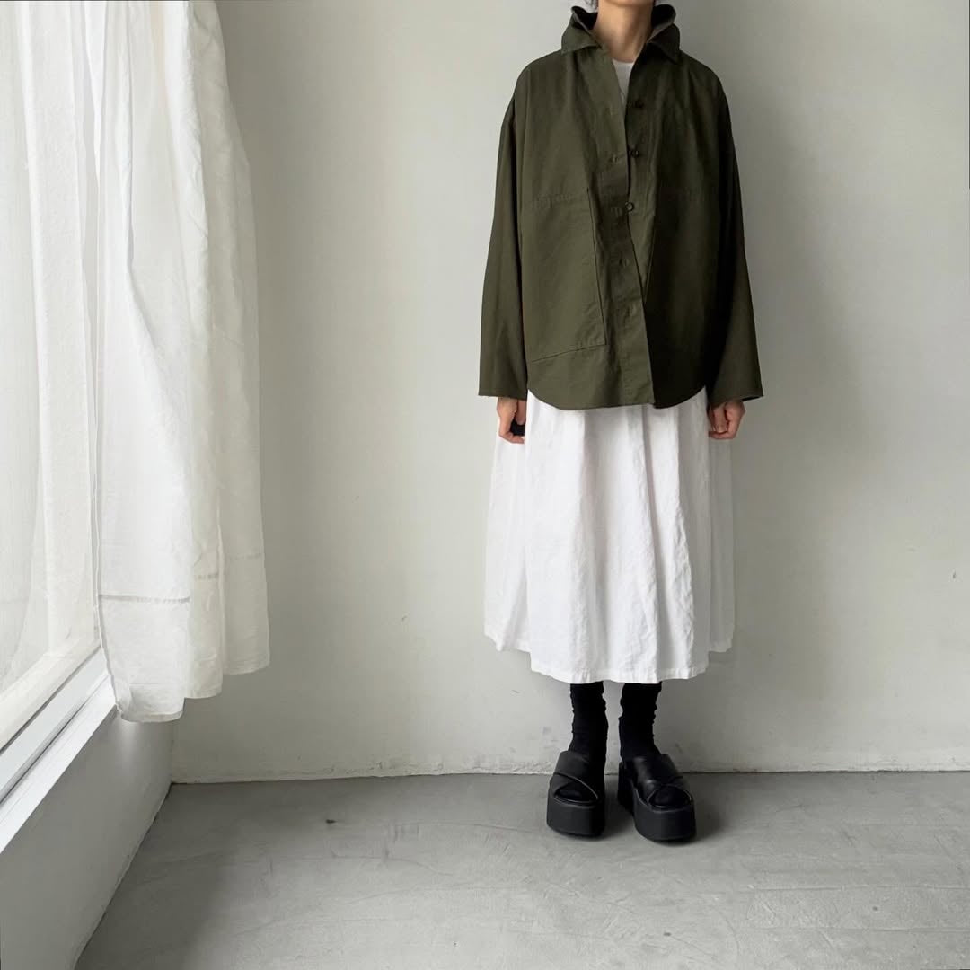 homspun  リップストップシャツジャケット　オリーブ