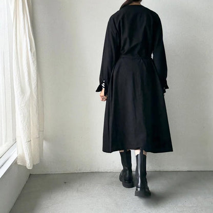 atelier naruse コットンウールシャツワンピース