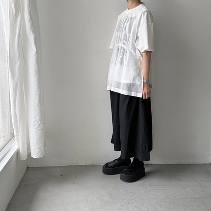 TENNE HANDCRAFTED MODERN オーガンジー2wayショートドレス　ホワイト