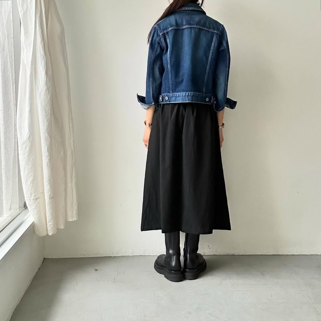 atelier naruse  ダウンプルーフコットンカットインポケットスカート　ブラック